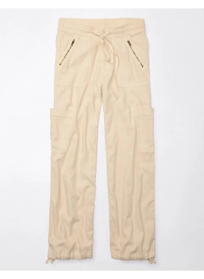 American Eagle AE Dreamy Drape Linen-Blend Baggy Wide-Leg Cargo Pant