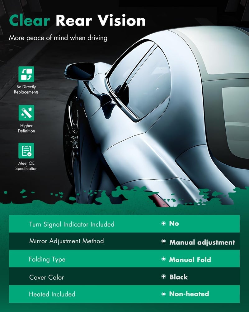 SCITOO مرآة رؤية جانبية للسائق تناسب 1999-2007 لشيفروليه سيلفرادو بيك أب 2001-2006 لتاهو لجيمس سييرا بيك أب لجيمس يوكون XL مرآة GM1320230 - Image 2