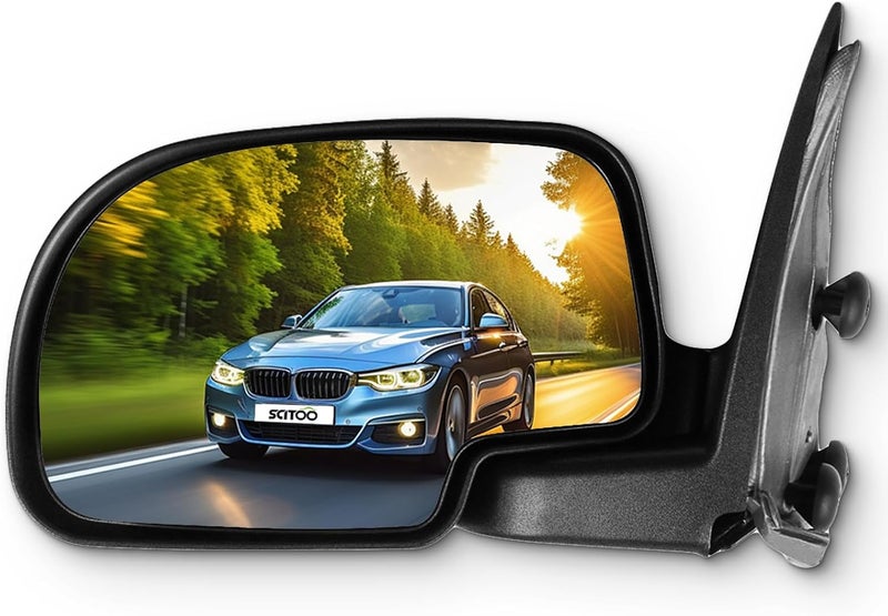 SCITOO مرآة رؤية جانبية للسائق تناسب 1999-2007 لشيفروليه سيلفرادو بيك أب 2001-2006 لتاهو لجيمس سييرا بيك أب لجيمس يوكون XL مرآة GM1320230 - Image 1