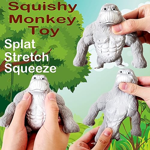 ZTATU Stretchy Monkey World Toy Squishy Monkey Squishies (1-Pack) Splat Monkey Gorilla Toy Stretch Monkey Squishy Toys Stress Relief Toy Autism Sensory Toys for Autistic Children Party Favors (Grey) - Image 3