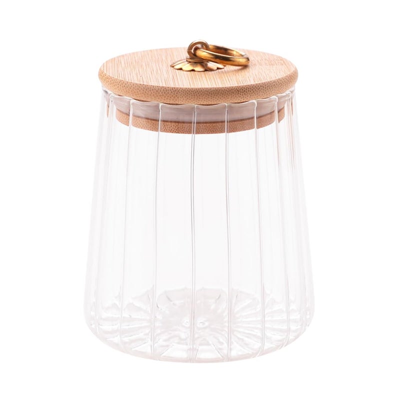 UMAI Borosilicate Glass Jar With Bamboo Lid Kitchen Organizer Items And Storage MultiUtility Leakproof Airtight Storage Jar For Cookies Snacks Tea Coffee Sugar 620 Ml Transparent - Image 1