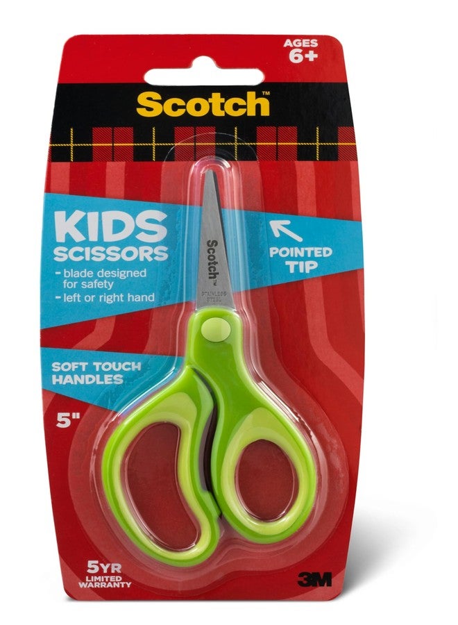 Scotch Kids Pointed Tip Scissors with Soft Touch, 5 Inches (1442P) (Colors may vary) - Image 1