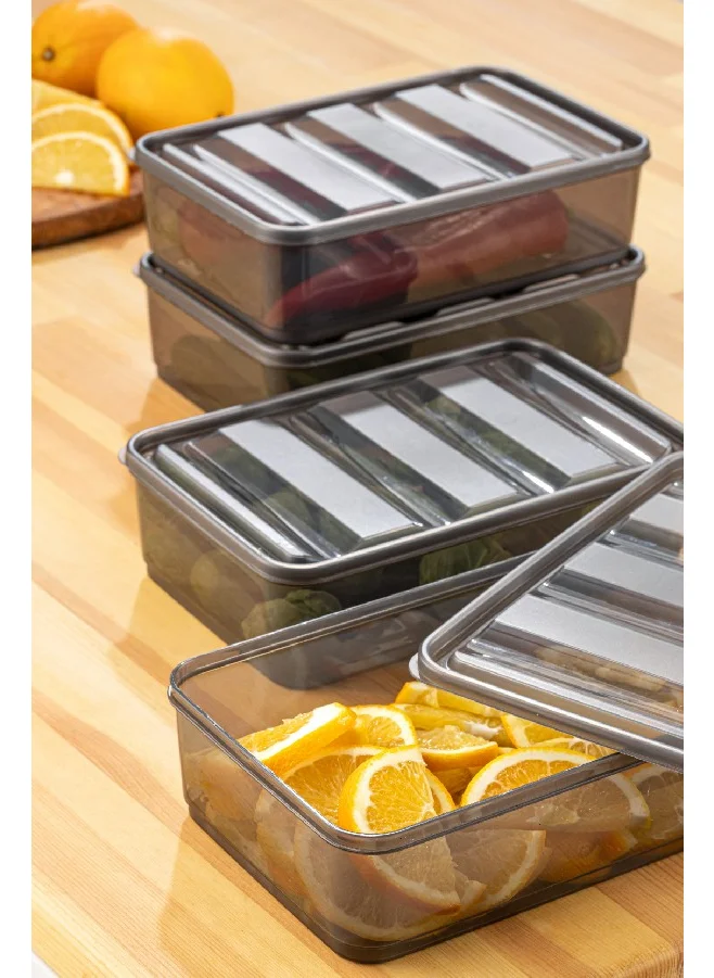 Vienev 4-Piece Bella Refrigerator Organizer 1.75 Liter Anthracite