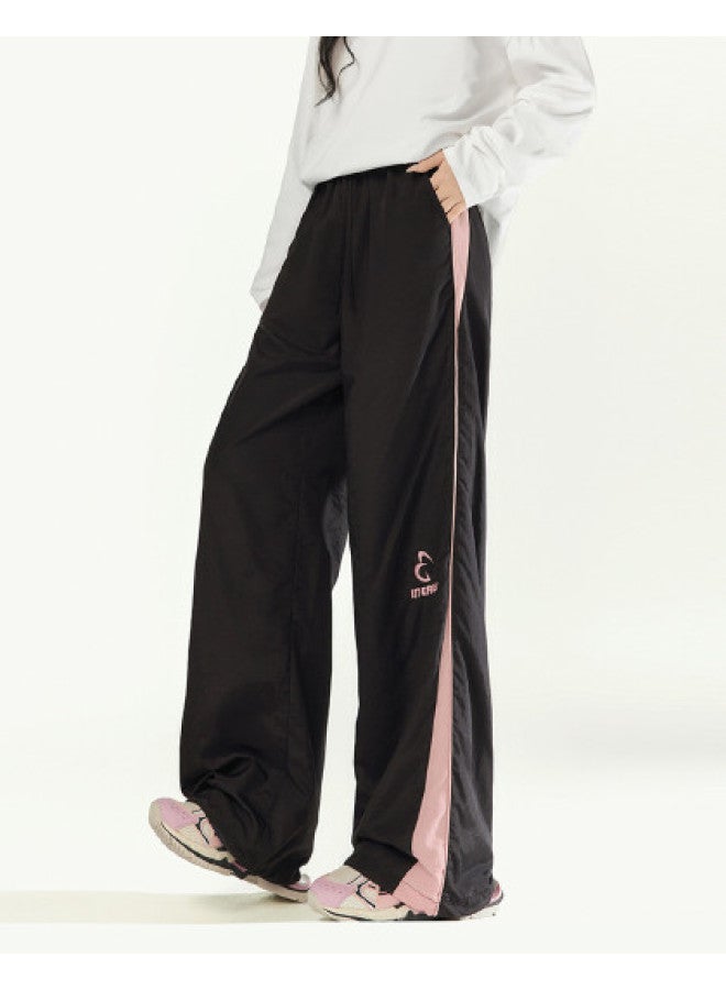 EPTISON بنطلون رياضي نسائي بتصميم كتلة الألوان 2025 خريف جديد بأسلوب أمريكي مع تطريز حروف وساق مستقيم بنطلونات كاجوال - Image 1