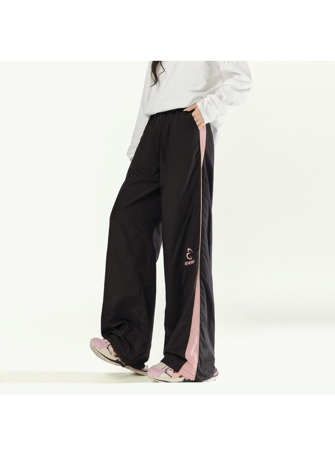 EPTISON بنطلون رياضي نسائي بتصميم كتلة الألوان 2025 خريف جديد بأسلوب أمريكي مع تطريز حروف وساق مستقيم بنطلونات كاجوال - Image 2