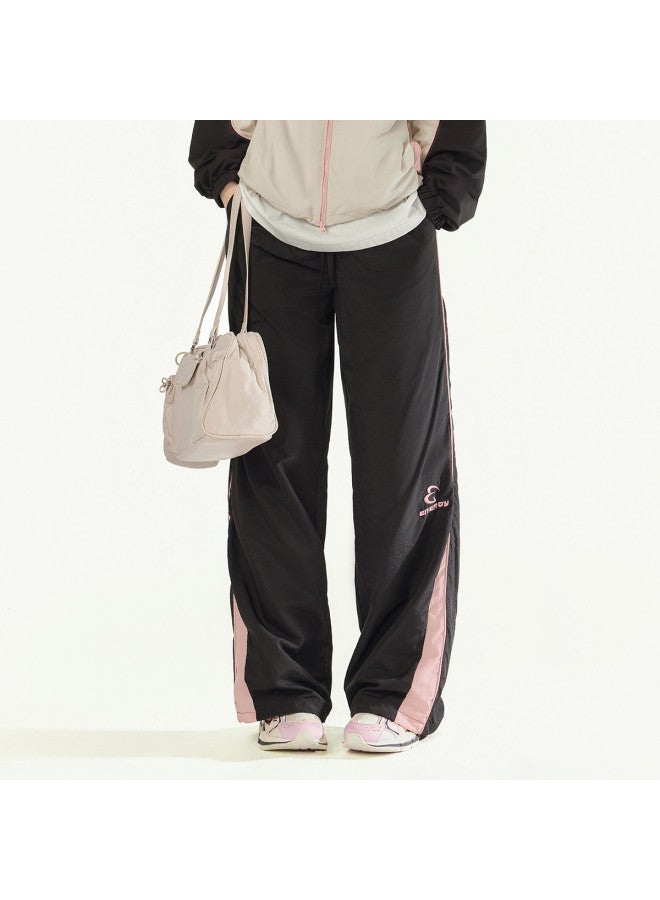 EPTISON بنطلون رياضي نسائي بتصميم كتلة الألوان 2025 خريف جديد بأسلوب أمريكي مع تطريز حروف وساق مستقيم بنطلونات كاجوال - Image 3