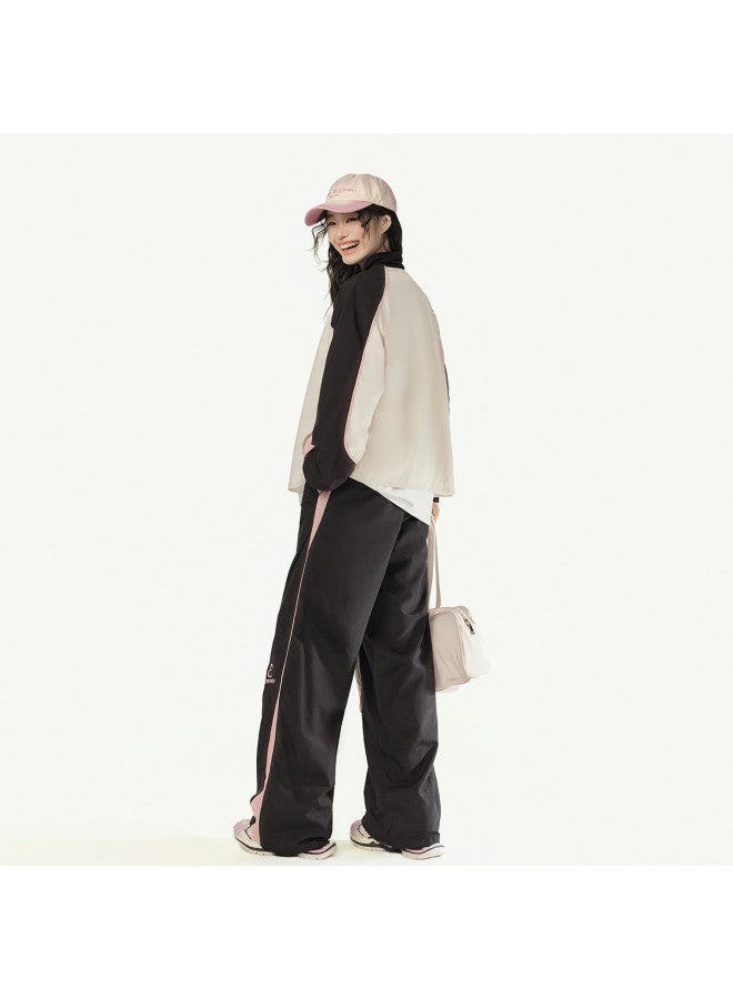 EPTISON بنطلون رياضي نسائي بتصميم كتلة الألوان 2025 خريف جديد بأسلوب أمريكي مع تطريز حروف وساق مستقيم بنطلونات كاجوال - Image 5