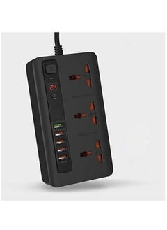 Power Socket Strip 4 USB Port 3.4A + 1 Quick Charge 3.0 with 3 Universal Power Sockets 10A Independent Power Switch with Timer, Sockets USB HUBS, Charging Station, Over Heat Protection (Black) - pzsku/Z72A478654B33AC4FC28AZ/45/_/1685016625/668ffcbf-0237-443a-992e-f0d02a498684