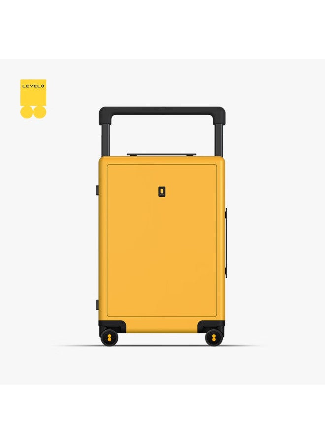 Level8 Luggage Suitcase For Men And Women, Password Lock, Trolley Case, Large Traveler, 20-inch Carry-on, Wide Handle, Pc Travel Case, Black And Yellow Color Combination - Image 5