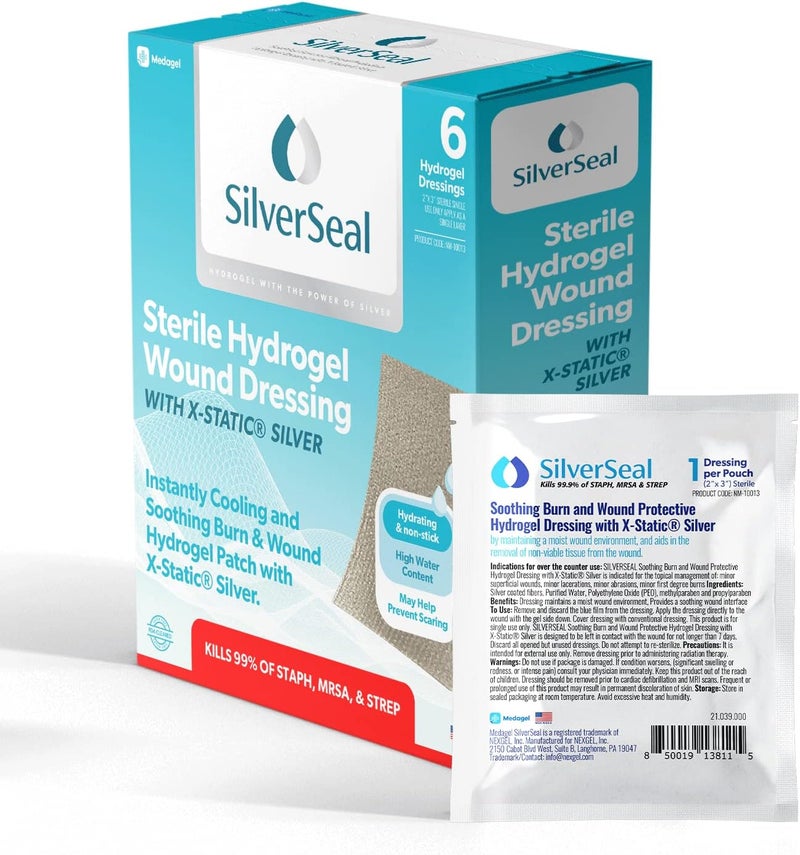 Medagel لصقات هكساجيل بلس ألو فيرا خالية من البارابين ولصقات هيدروجيل سيلفر سيل للحروق والجروح - Image 5