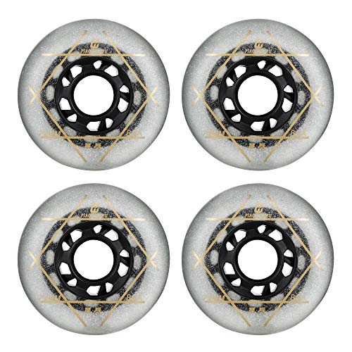 SzBlaZe 88A PU Wear Resist Sliding FSK Inline Roller Skate Replacement Wheels Without Bearings (Pack of 4) 72mm 76mm 80mm for Inline Skate Wave Board Caster Board Street Surf(White, 80mm) - Image 5
