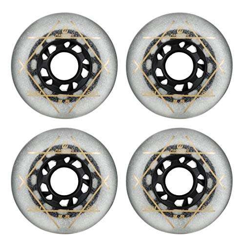 SzBlaZe 88A PU Wear Resist Sliding FSK Inline Roller Skate Replacement Wheels Without Bearings (Pack of 4) 72mm 76mm 80mm for Inline Skate Wave Board Caster Board Street Surf(White, 80mm) - Image 1