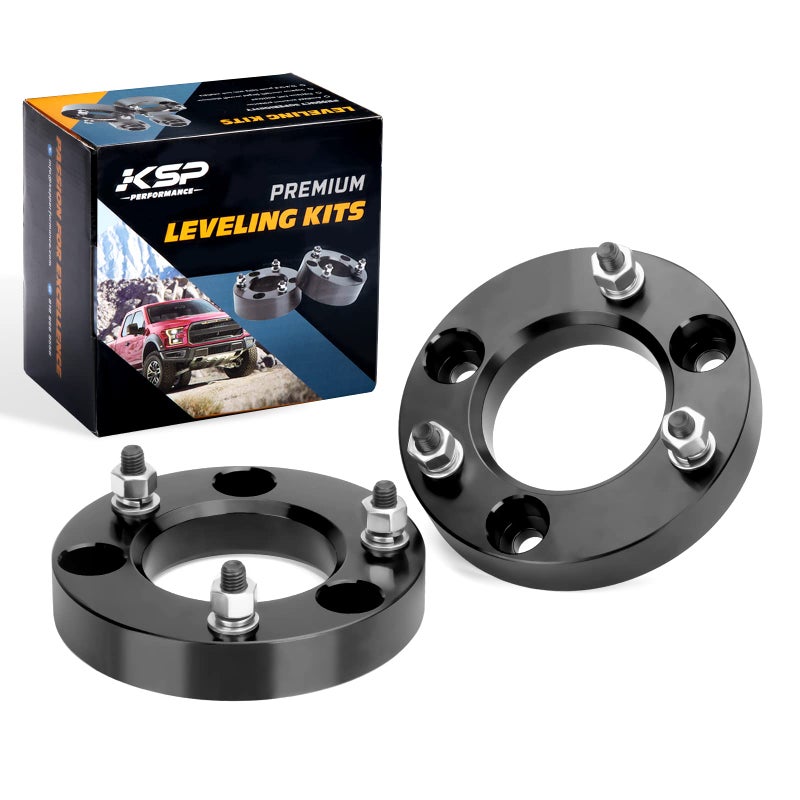 KSP PERFORMANCE KSP 1.5" F150 Leveling Kits, 1.5in Front Strut Spacers Compatible with F-150 2004-2026 Expedition 2003-2018 Lincoln Mark LT 2005-2008, 1-1/2inch Suspension Level Kit (Package of 2pcs Black) - Image 1