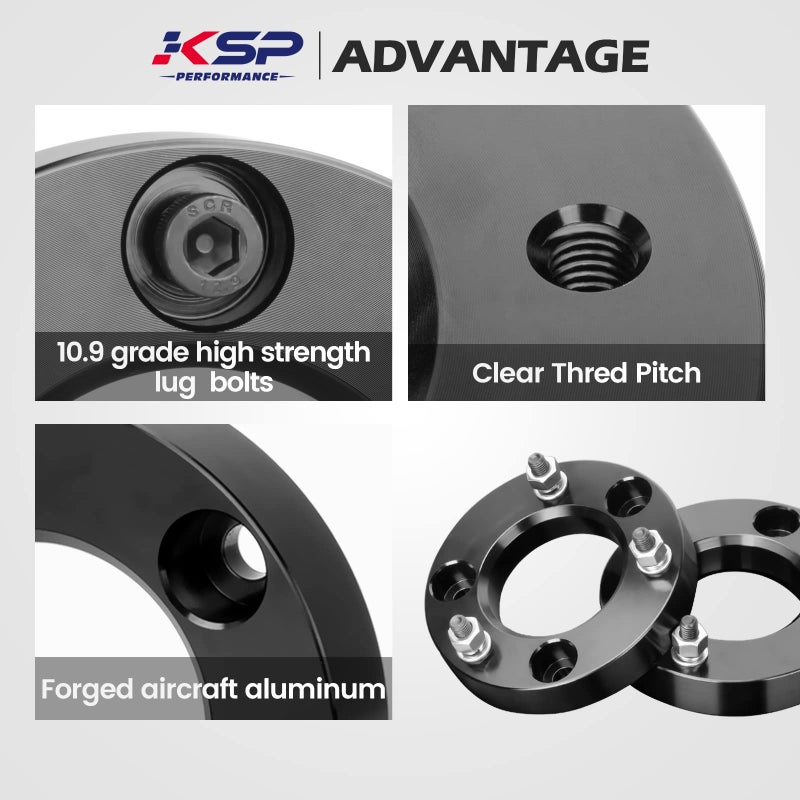 KSP PERFORMANCE KSP 1.5" F150 Leveling Kits, 1.5in Front Strut Spacers Compatible with F-150 2004-2026 Expedition 2003-2018 Lincoln Mark LT 2005-2008, 1-1/2inch Suspension Level Kit (Package of 2pcs Black) - Image 4