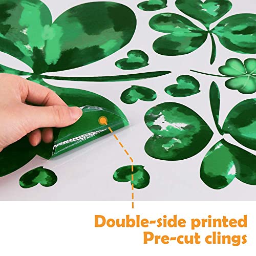 Ivenf St Patricks Day Decorations Window Clings Decor, Extra Large Shamrock Window Stickers, Irish Saint Patricks Day Decorations for Kids Home School Office Spring Party Supplies Gifts, 6 Sheets - Image 3