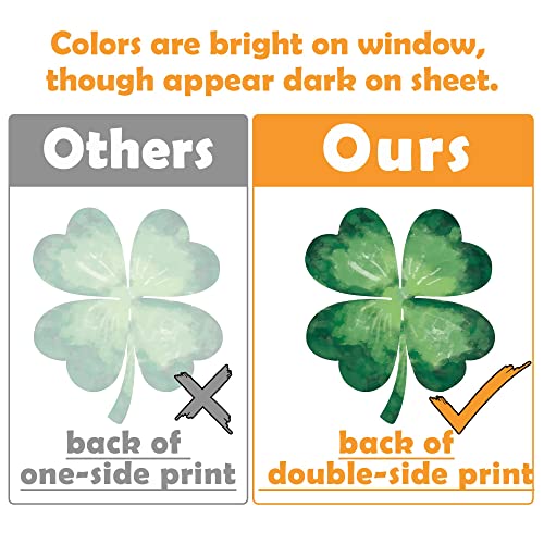 Ivenf St Patricks Day Decorations Window Clings Decor, Extra Large Shamrock Window Stickers, Irish Saint Patricks Day Decorations for Kids Home School Office Spring Party Supplies Gifts, 6 Sheets - Image 4