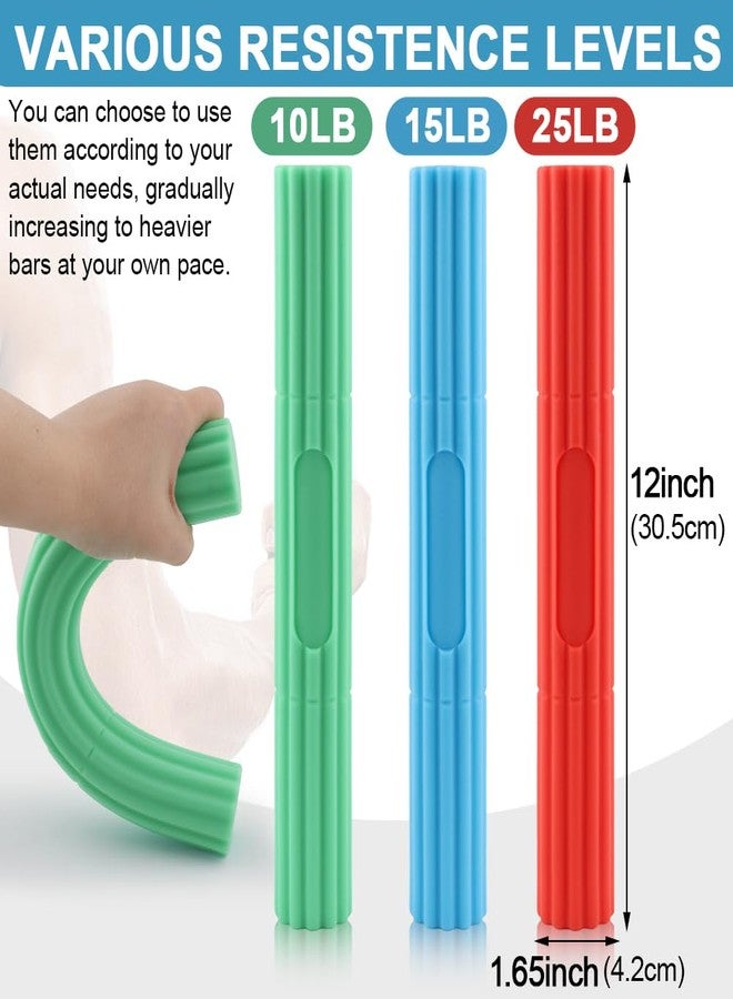 HOUSEEN Flex Bar for Tennis & Golfers Elbow Therapy - 3 Resistance Levels, Relieve Tendonitis, Wrist & Forearm Pain, Improve Grip Strength | 3-Pack Physical Therapy Bar for Athletes, Rehab & Home Use - Image 3