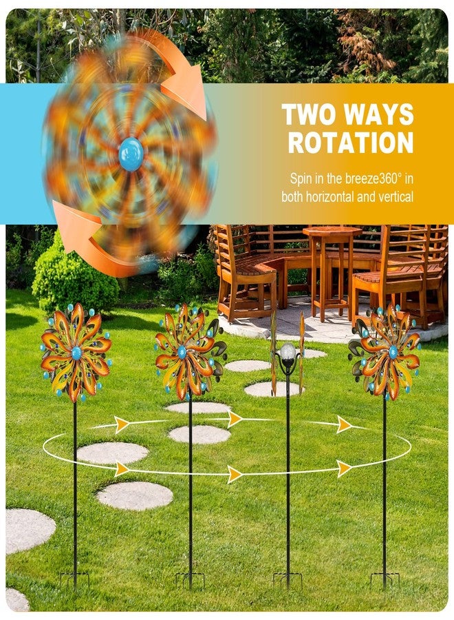 MLKNK Wind Spinners for Yard and Garden-Wind Sculptures & Spinners 75 in Garden Kinetic Art with Solar Powered Multi-Color Glass Ball Light for Yard Garden Backyard Lawn Decorations - Image 4