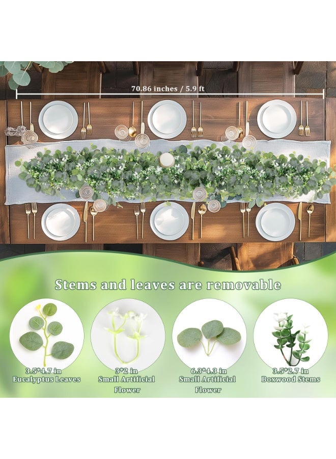 كوفوز 2 حزم أوراق الأوكاليبتوس الاصطناعية ، غرينري جرلاند فوكس أوكاليبتوس جرلاند مصنع ، غرينري كروم الجدول الجاري للزفاف قوس ديكور المعطف الحزب المنزلي - Image 2