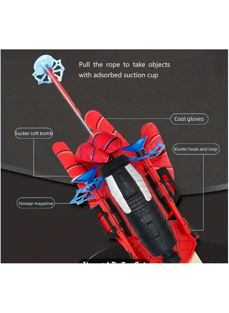 Spiderman Gloves Compatible with 2 Pieces Net Launcher Gloves Spiderman Launcher Gloves, Spiderman Shooter Kids Cosplay Glove Launcher Wrist Toy Set Costume Props 1 Set Sucker Darts  - Image 2