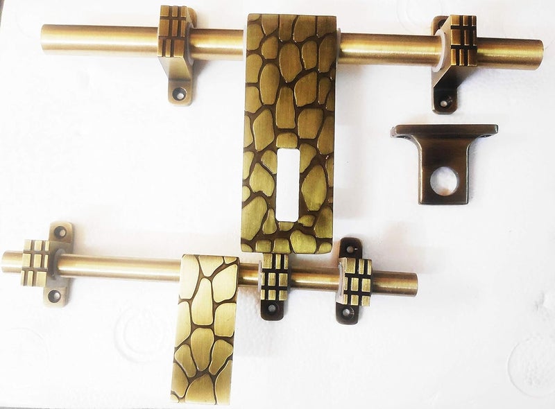 SNE Premium Brass Handle Door Kit Door Fittings Kit with Stopper and Aldrop 4 - Image 3