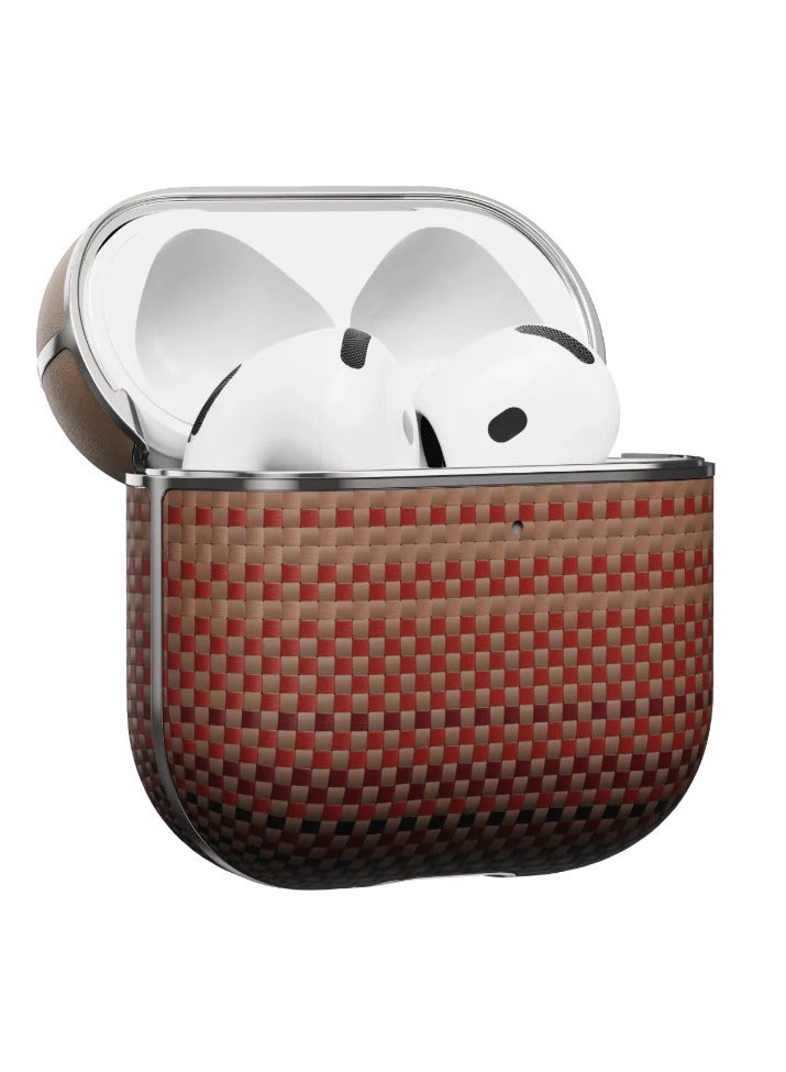 PITAKA Aramid Fiber Magnetic Case For AirPods 4 / Dual-Touch Elegance / Tough Outside / MagSafe compatible / Lightweight - Sunset - Image 1