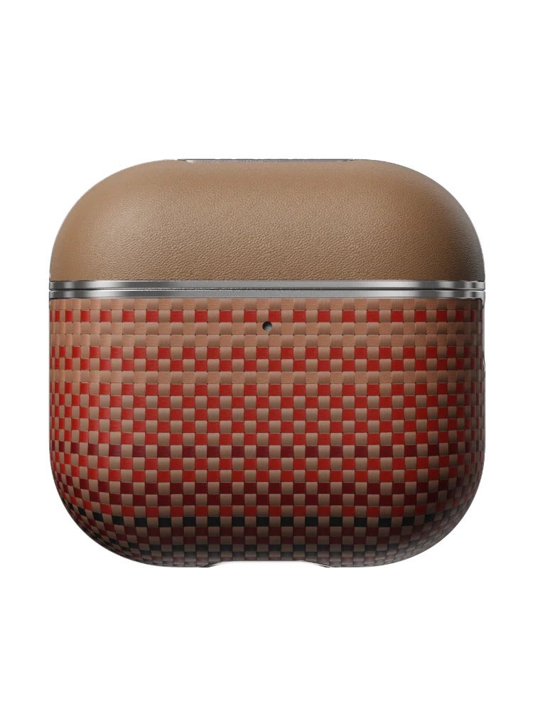 PITAKA Aramid Fiber Magnetic Case For AirPods 4 / Dual-Touch Elegance / Tough Outside / MagSafe compatible / Lightweight - Sunset - Image 4