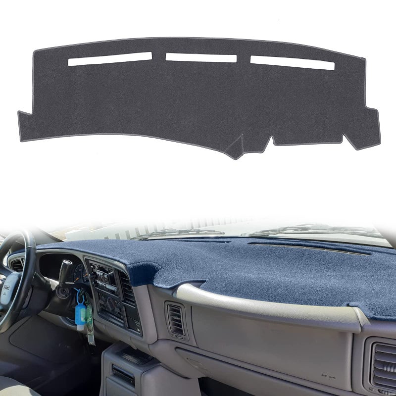 HanLanKa Dash Cover Custom Fit for 19992006 GMC SierraChevy Chevrolet Silverado20002006 GMC Yukon XLChevy Suburban Tahoe AvalancheDashboard Mat Pad Gray