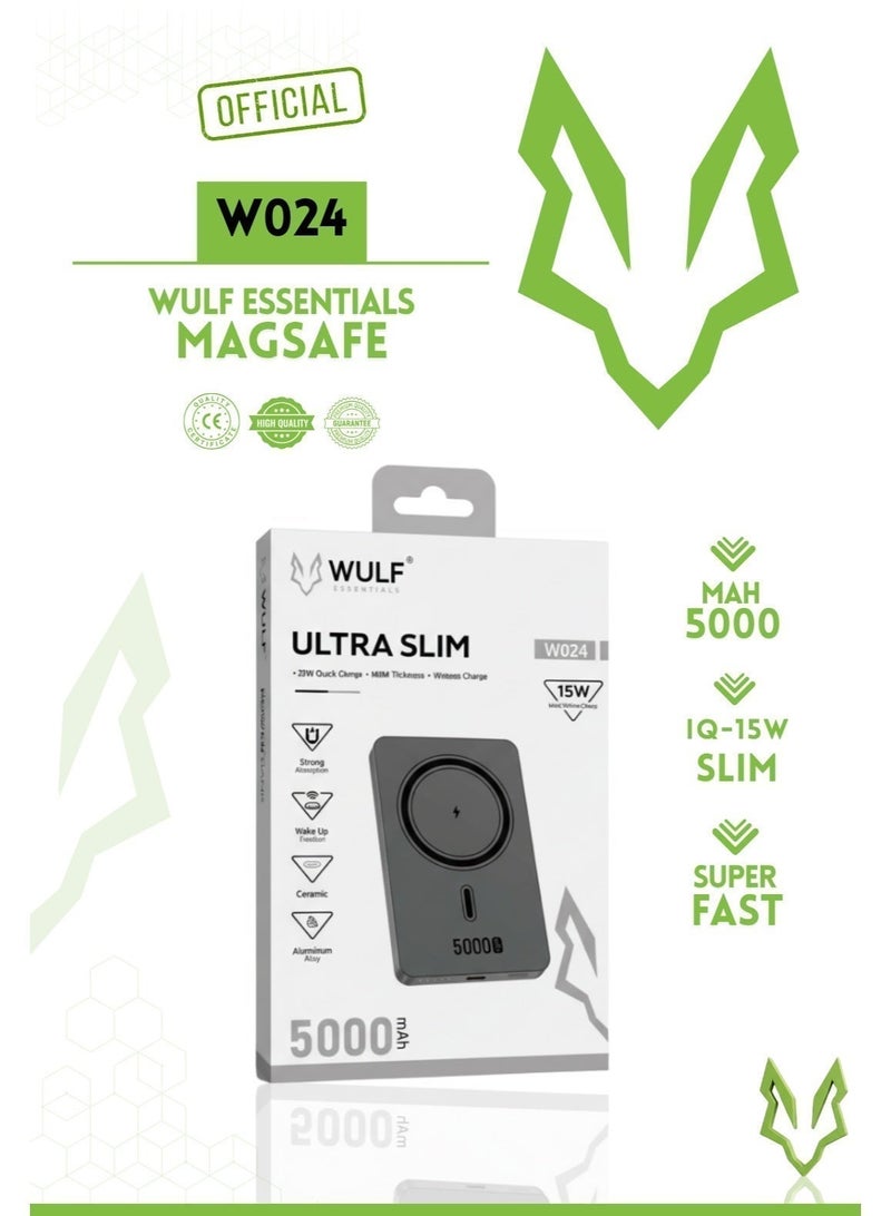 WULF Essentials W024 Ultra-Slim MagSafe Power Bank – 15W Wireless, 20W Fast Charging, 8mm Aluminium Alloy - Image 5