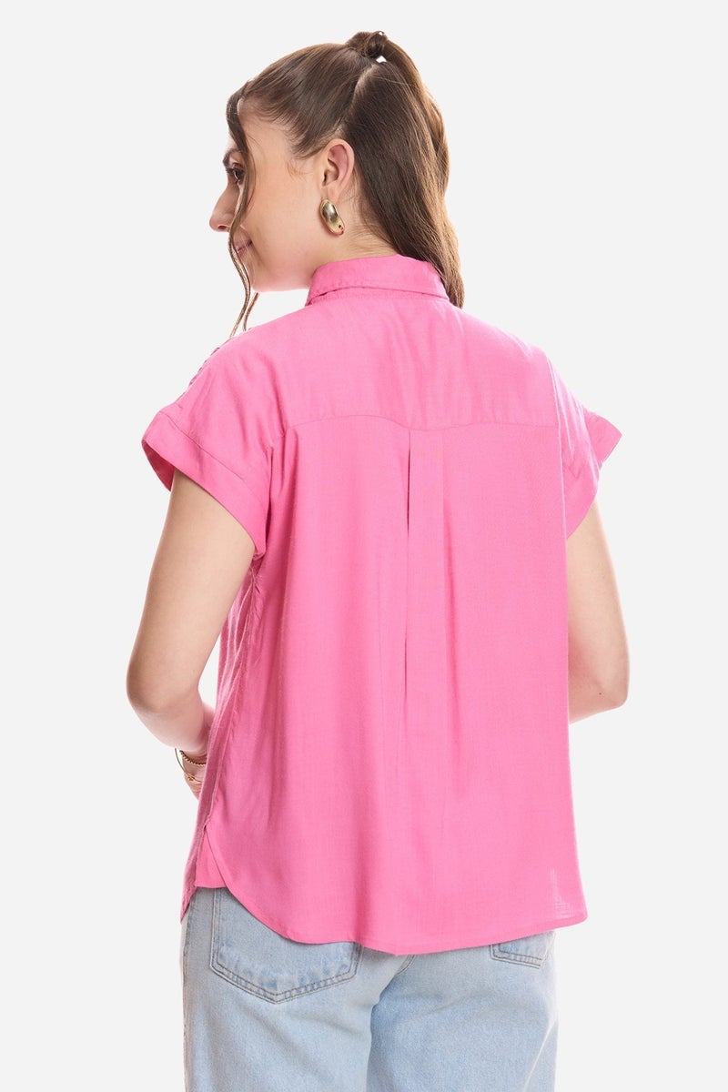 Virgio Solid Viscose Pull-On Shirt for Women - Image 5