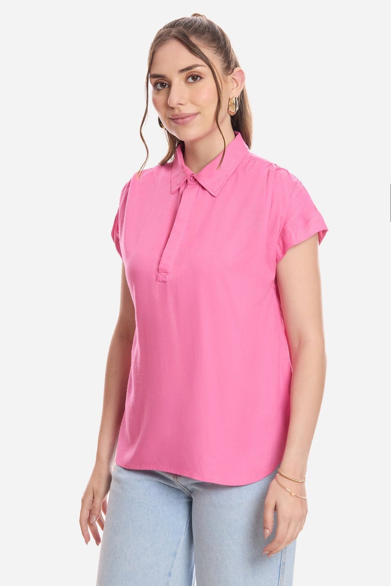 Virgio Solid Viscose Pull-On Shirt for Women - Image 4