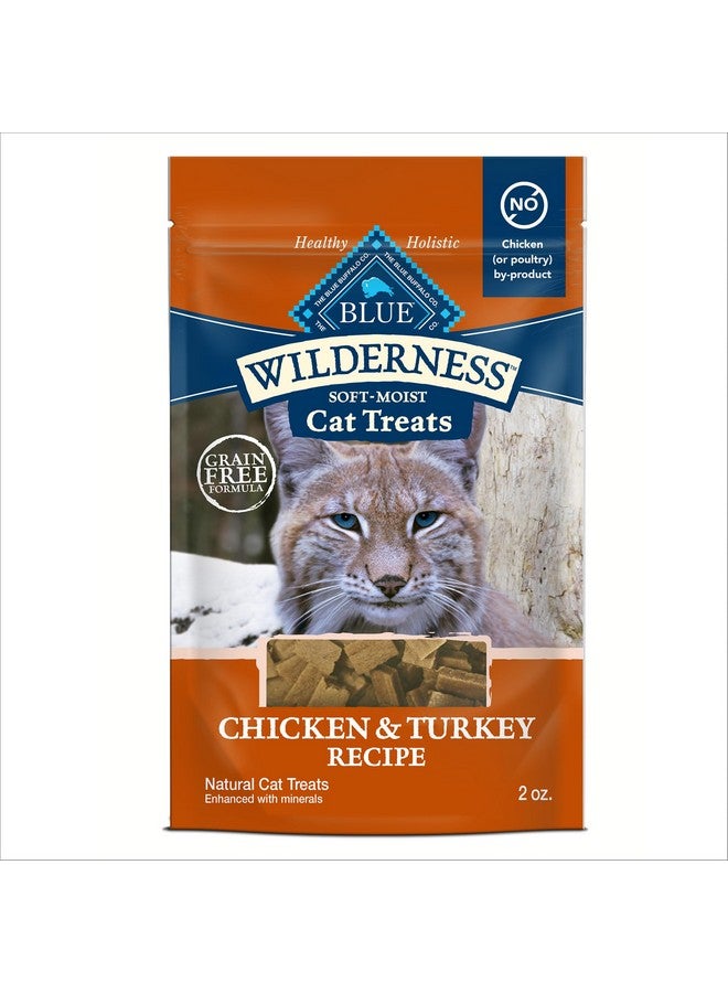 Blue Buffalo Wilderness Soft Cat Treats, Grain-Free and Protein-Rich, Great for Training, Chicken & Turkey Recipe, 2-oz. Bag - Image 1