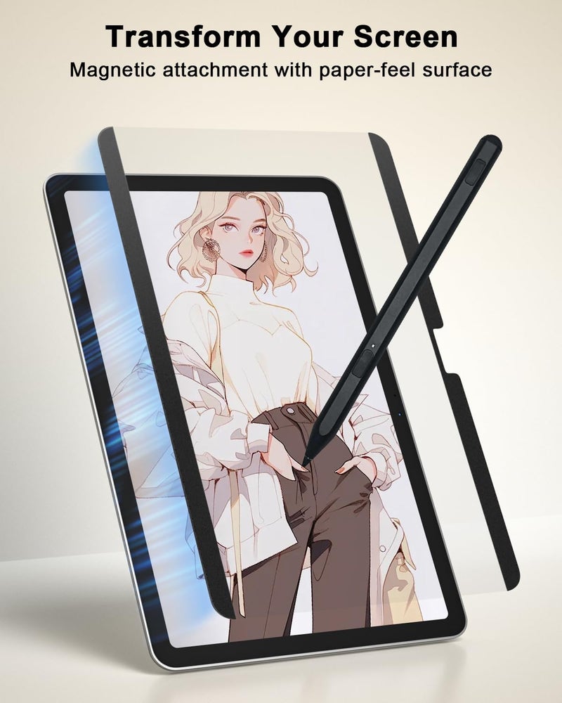 pys Magnetic Paper-Feel Screen Protector for Google Pixel Tablet 11 Inch (2023), Detachable and Reusable, Draw and Write Like on Paper, Case Friendly, Anti-Glare Matte Finish - Image 2
