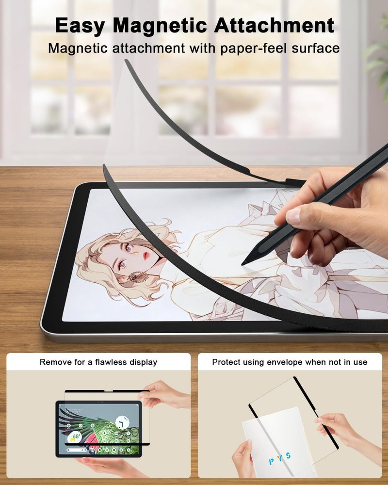 pys Magnetic Paper-Feel Screen Protector for Google Pixel Tablet 11 Inch (2023), Detachable and Reusable, Draw and Write Like on Paper, Case Friendly, Anti-Glare Matte Finish - Image 3