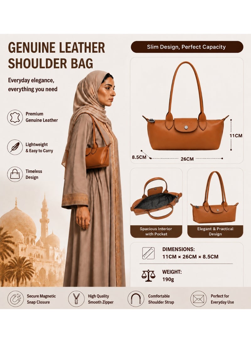 حقيبة كتف ميني بيغيت، جلد صناعي، لون بني - Image 2