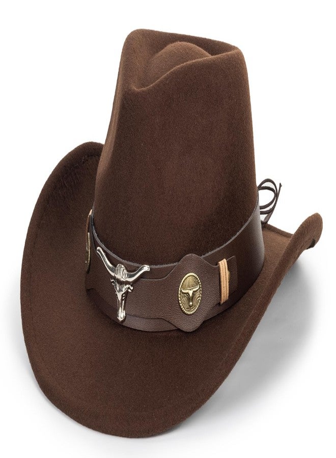 CXQRR Kids Cowboy Hat for Boys Girls Western Felt Fedora Hat for 3-6 Years - Image 1