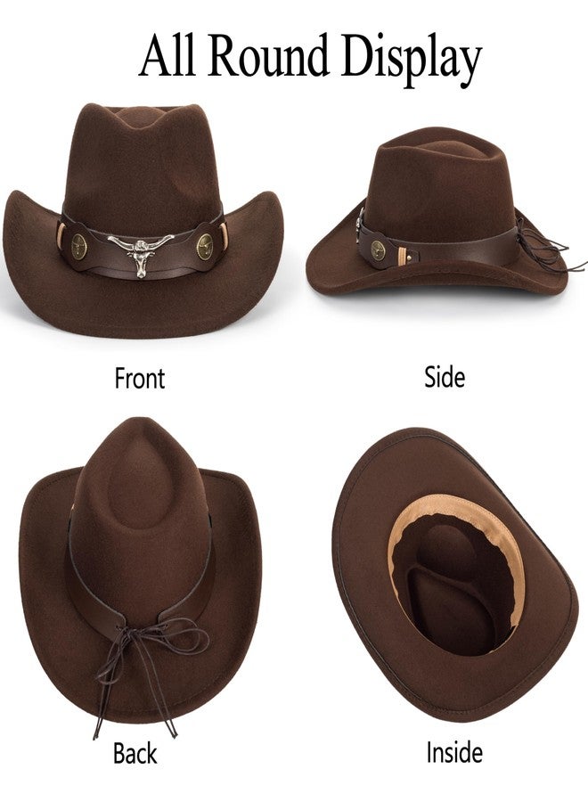 CXQRR Kids Cowboy Hat for Boys Girls Western Felt Fedora Hat for 3-6 Years - Image 5