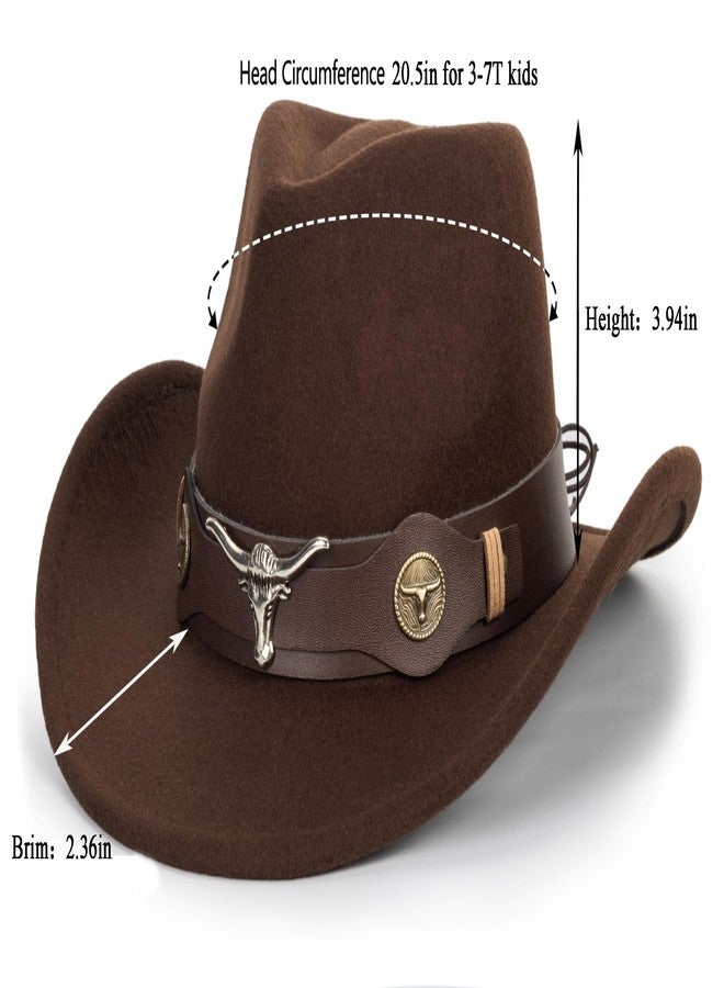 CXQRR Kids Cowboy Hat for Boys Girls Western Felt Fedora Hat for 3-6 Years - Image 3