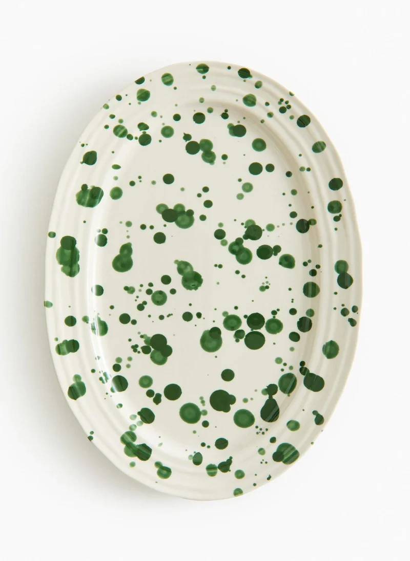 H&M Speckled-Glaze Stoneware Serving Plate