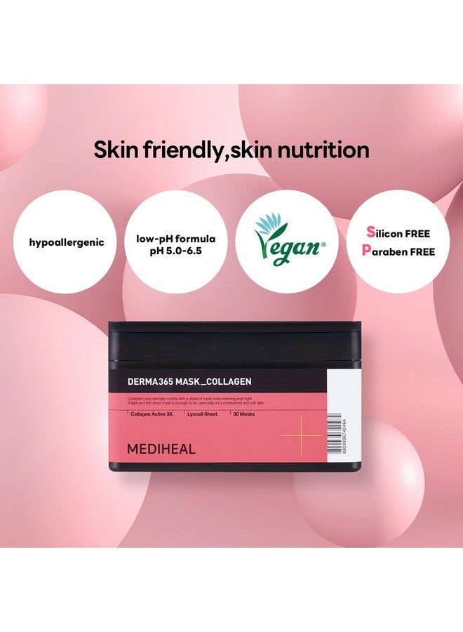 ميدي هيل قناع الكولاجين Mediheal Derma 365 (30 قناعًا) - قناع للعناية اليومية بالبشرة لترطيب قوي لرفع البشرة مع الكولاجين النشط 3X - Image 4