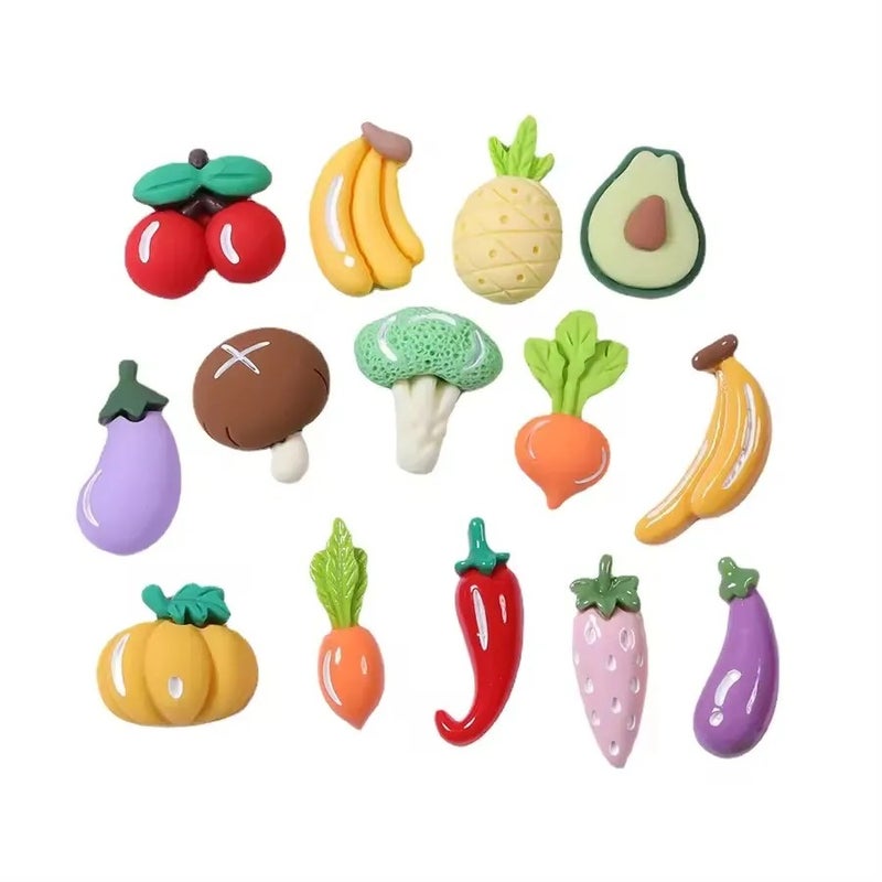 Bluejw Craft Lovely Flatback Miniature Resin Cabochons, Artificial Fruit Vegetables for Souvenir Embellishments, DIY Crafts - Image 1