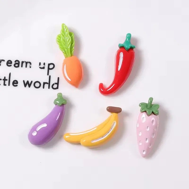 Bluejw Craft Lovely Flatback Miniature Resin Cabochons, Artificial Fruit Vegetables for Souvenir Embellishments, DIY Crafts - Image 3