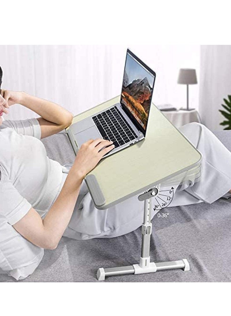 NNEWVANTE Laptop Stand Table Height And Angle Adjustable Desk Folding Table For Writing In Bed, Sofa And Couch With Anti Slip Pad, Perfect For Bed And Sofa Study, Grey  - Image 2