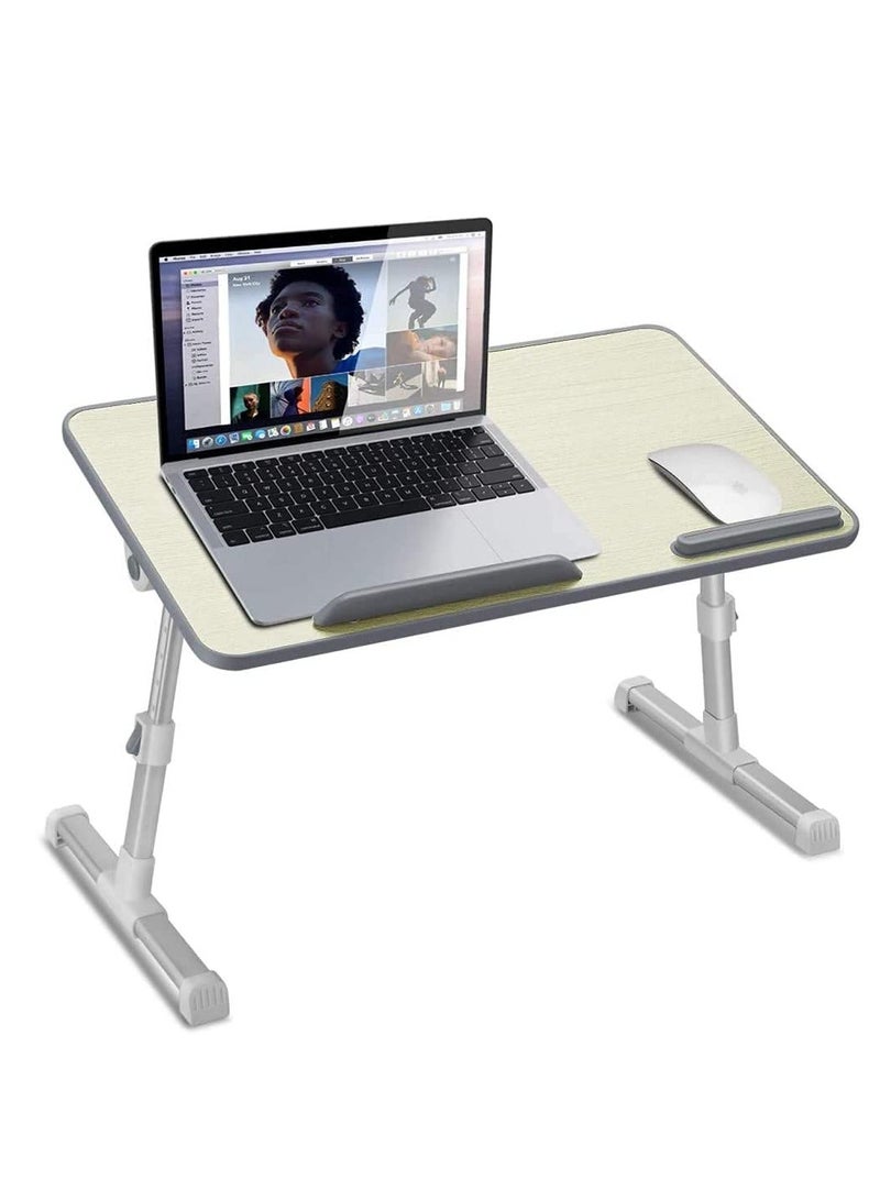 NNEWVANTE Laptop Stand Table Height And Angle Adjustable Desk Folding Table For Writing In Bed, Sofa And Couch With Anti Slip Pad, Perfect For Bed And Sofa Study, Grey  - Image 3