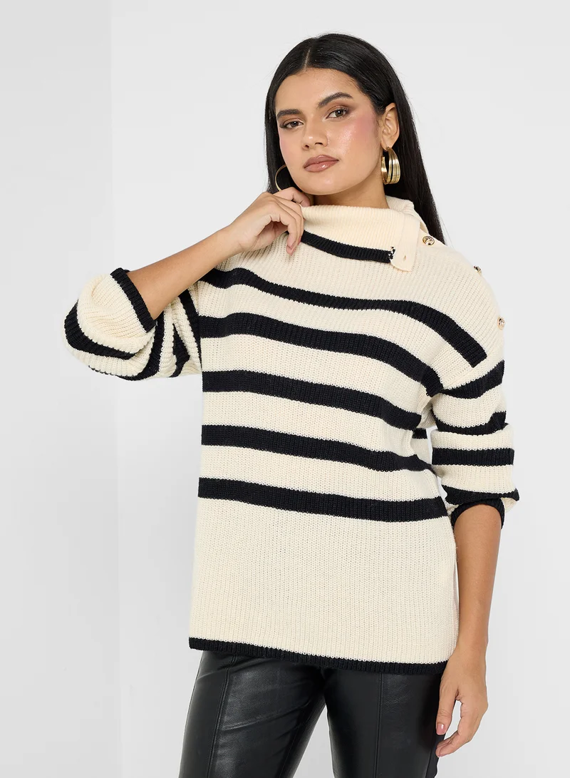 ELLA Striped Crew Neck Sweater