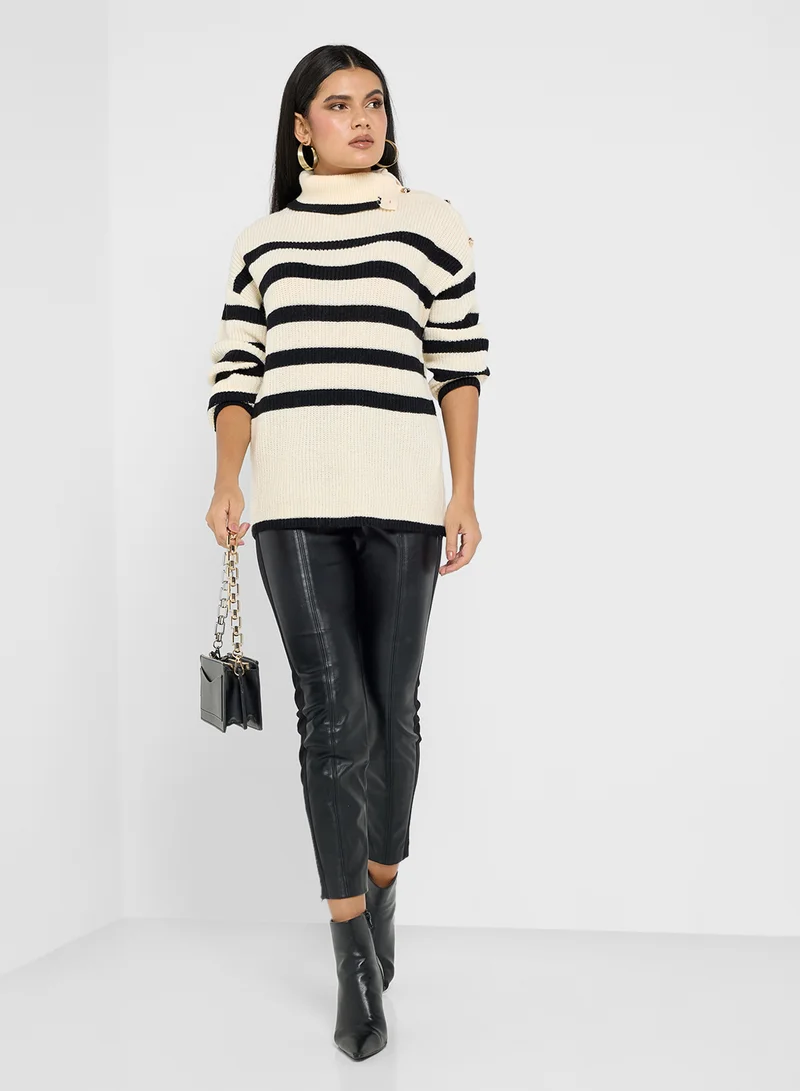ELLA Striped Crew Neck Sweater