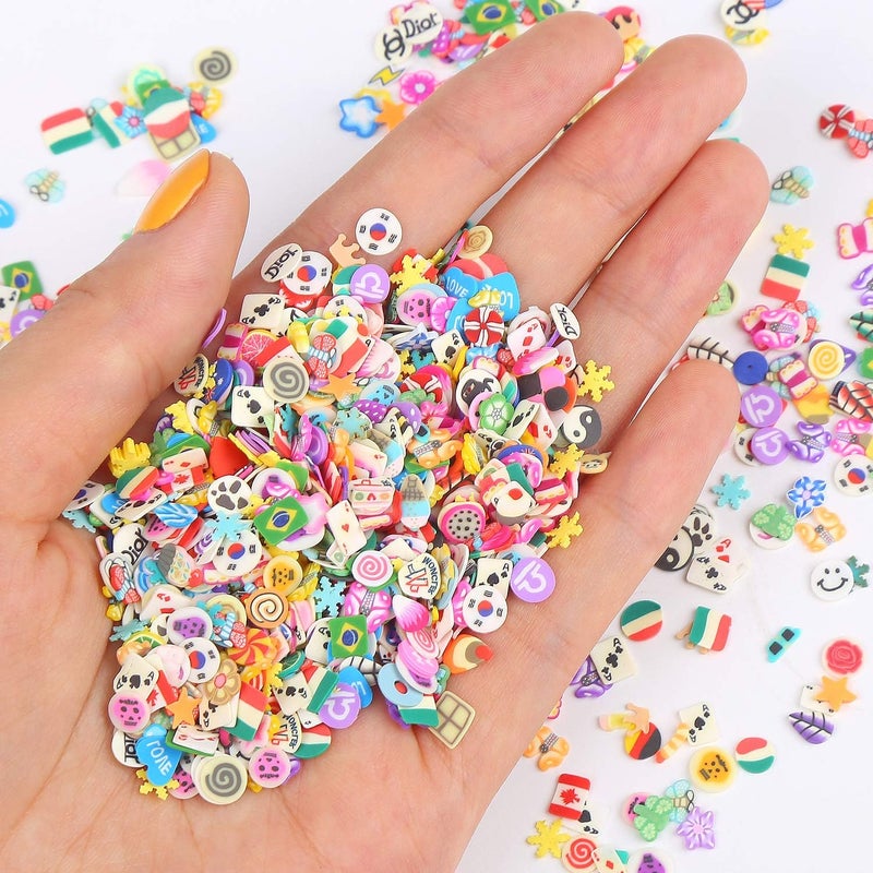 CCINEE Nail Art Slices,3D Assorted Fimo Slices Fruit Animal Flower Polymer Clay Slices for Slime Craft,4500PCS,1/5 Inche - Image 3