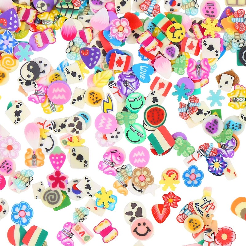 CCINEE Nail Art Slices,3D Assorted Fimo Slices Fruit Animal Flower Polymer Clay Slices for Slime Craft,4500PCS,1/5 Inche - Image 4