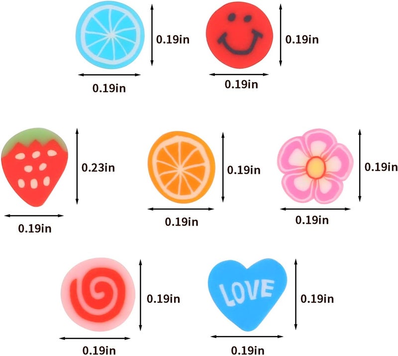 CCINEE Nail Art Slices,3D Assorted Fimo Slices Fruit Animal Flower Polymer Clay Slices for Slime Craft,4500PCS,1/5 Inche - Image 2