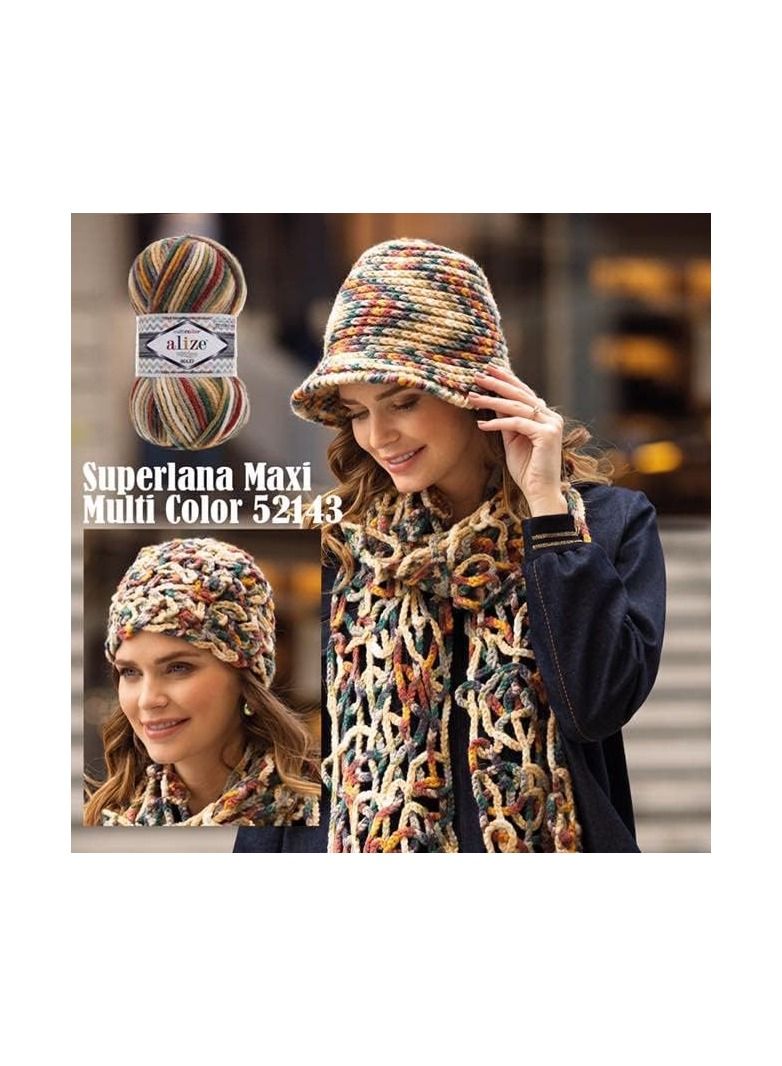 أليز خيوط اليزا ماكس غزل صوف تركي سوبر لانا ماكسي سادة عالية الجودة من القطن والاكريليك للحياكة اليدوية والكروشيه والملابس والسكارفات، 100 غرام ×5 من اليز (بيج ميلانج، 152) - Image 2